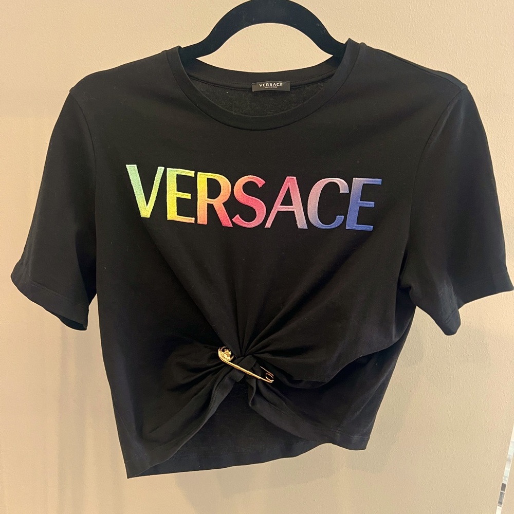 VERSACE MILANO STAMP CROP T-SHIRT